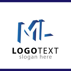 ML initial letter with negative space logo icon vector template