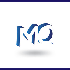 M Q initial letter with negative space logo icon vector template