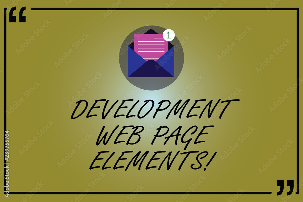 Wall mural word writing text development web page elements. business concept for website design online sites de