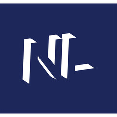 N L initial letter with negative space logo icon vector template