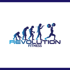 revolution fitness logo vector template