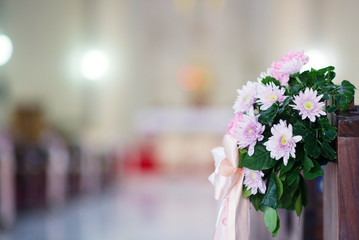 Flowers decorated beautifully in church - images