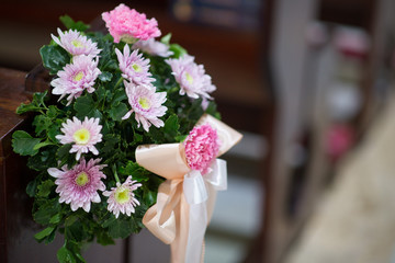 Flowers decorated beautifully in church - images