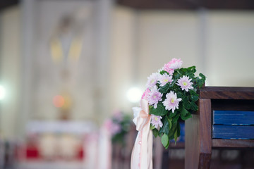 Flowers decorated beautifully in church - images