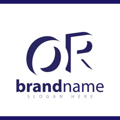 OR initial letter with negative space logo icon vector template