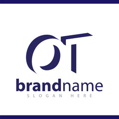 OT initial letter with negative space logo icon vector template