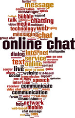 Obraz premium Online chat word cloud