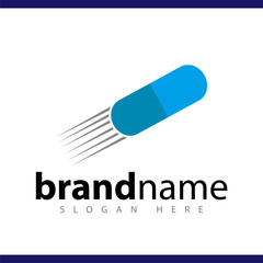 pill speed medical logo vector template