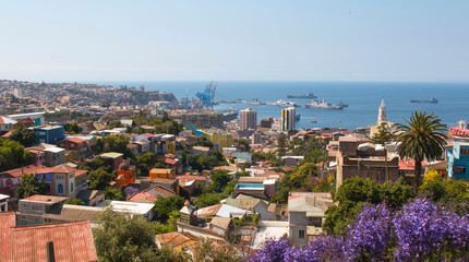 Panoramic view on the historic city of Valparaiso, Chile