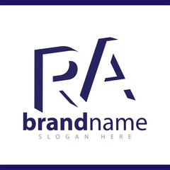 RA initial letter with negative space logo icon vector template