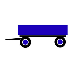 Cargo trailer for tractor or truck. Vector image. Isolated object on white background. Isolate.