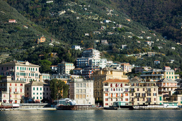 Fototapeta na wymiar Seafront of Rapallo, Italy