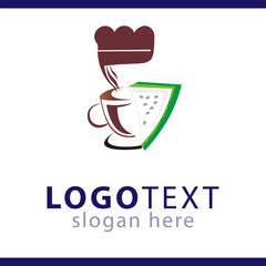 bread and coffee food logo vector template