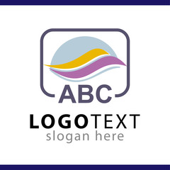 circle with wave logo vector template