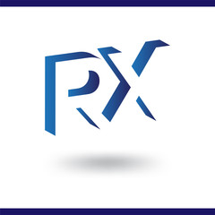 RX initial letter with negative space logo icon vector template