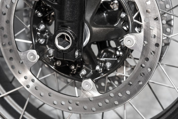 Fototapeta premium full frame motorcycle wheel