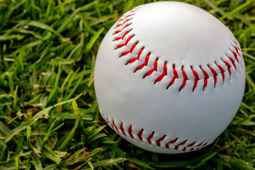 Baseball on grass