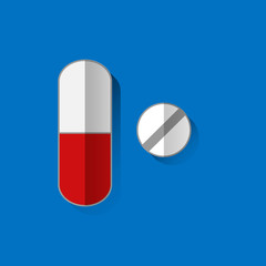 Pills icon flat. Illustration isolated vector sign symbol