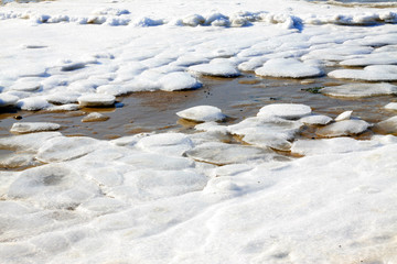 ice and snow natural landscape by the sea