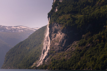 View from the Geirangerfjord one of the most incredibles fiords from Norway named World Heritage Site, at Norway.