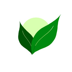 Simple eco logo with green