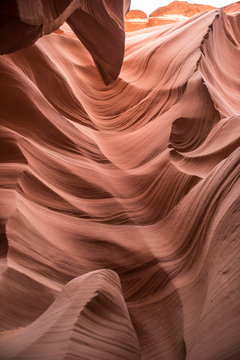 Scenic beauty of the famous Antelope Canyon in Arizona. It is a slot canyon on the Navajo land. It is one of the most adventurous places in Arizona and is very famous among tourists.