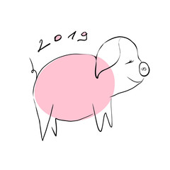 Creative postcard for New 2019