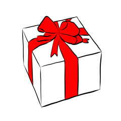 Box with gift and bow,