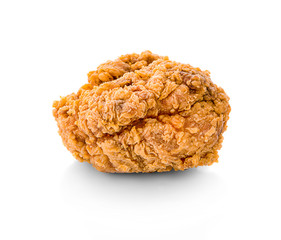 Fried chicken isolated on white background.
