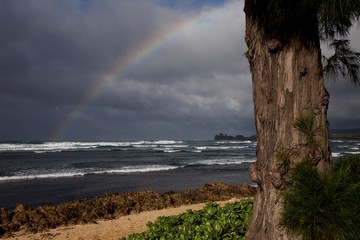 Rainbow over the ocean