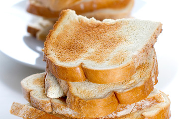 Toast Bread Stacked Isolated on White