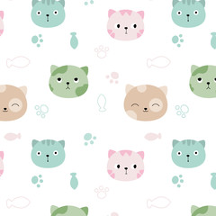 Obraz premium Cute animal seamless pattern hand drawn style