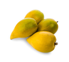 Egg fruit, Canistel, Yellow Sapote (Pouteria campechiana (Kunth) Baehni) on white background - Image
