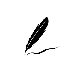 Feather pen ink icon illustration isolated vector sign symbol - Vector