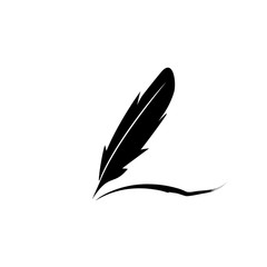 Feather pen ink icon illustration isolated vector sign symbol - Vector