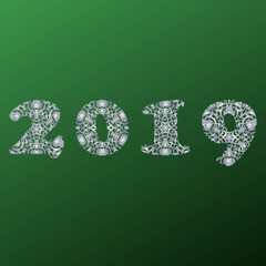 2019 Antistress coloring book for adults. Editable vector illustration