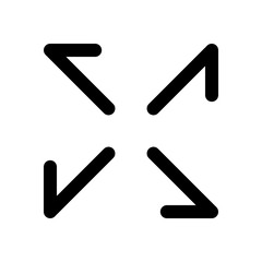 Arrows of four directions, linear icon. Black icon on white back