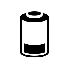 Low battery, technology icon. Black icon on white background