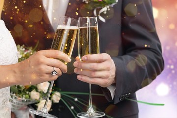Young beautiful couple in wedding day