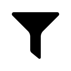 funnel or filter icon. Black icon on white background