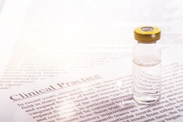 Medicine and clinical practice investigation printed on white