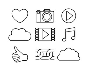 social media trend set icons