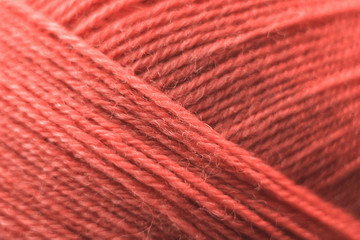 Coral yarn closeup.