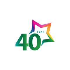 40 Year Anniversary Vector Template Design Illustration