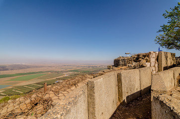 United Nations Disengagement Post on Mount Bental observing the buffer zone between the Israeli and...