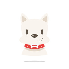 Cute cartoon dog face vector isolated