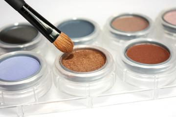 Eye shadows pastel tones isolated. Professional make-up