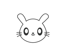 Rabbit face icon vector 
