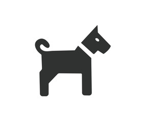 Dog Black icon on white background 