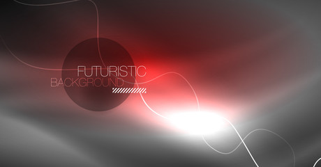 Neon lines wave background. Abstract composition